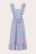 VESTIDO RAYAS  AZUL Y BLANCO ESTAMPADO