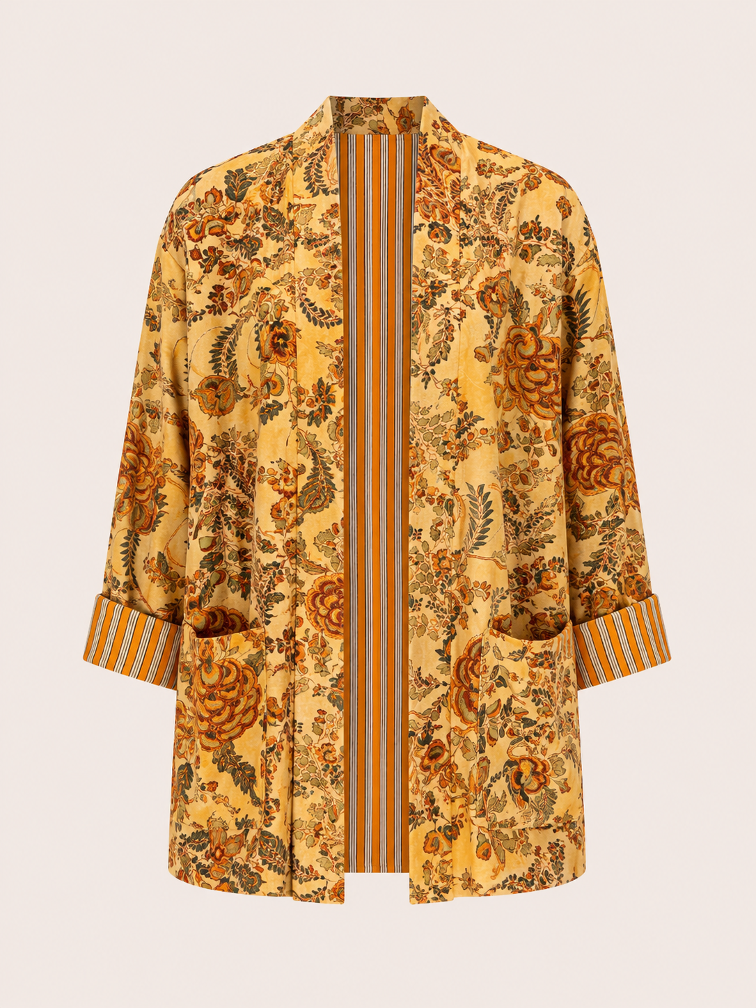 CHAQUETA AMARILLA ESTAMPADA