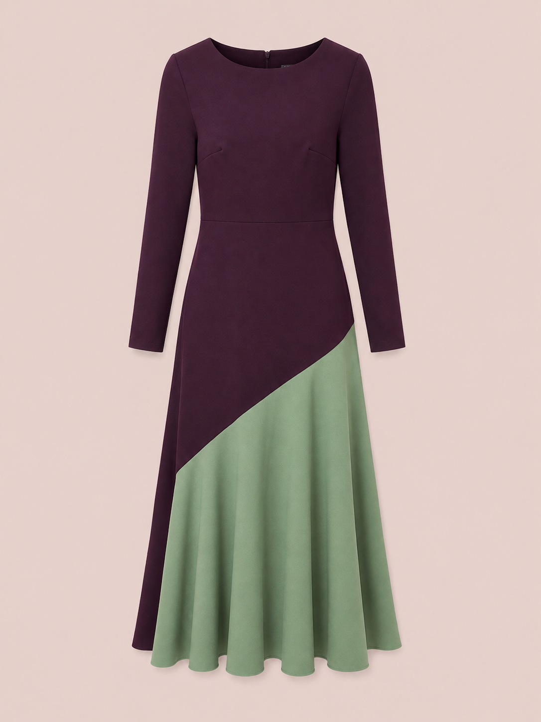 VESTIDO BICOLOR (MORADO-VERDE)